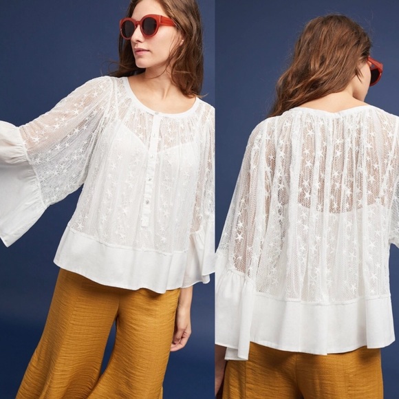 Starry Sheer Anthropologie top ⭐️ - Picture 12 of 12